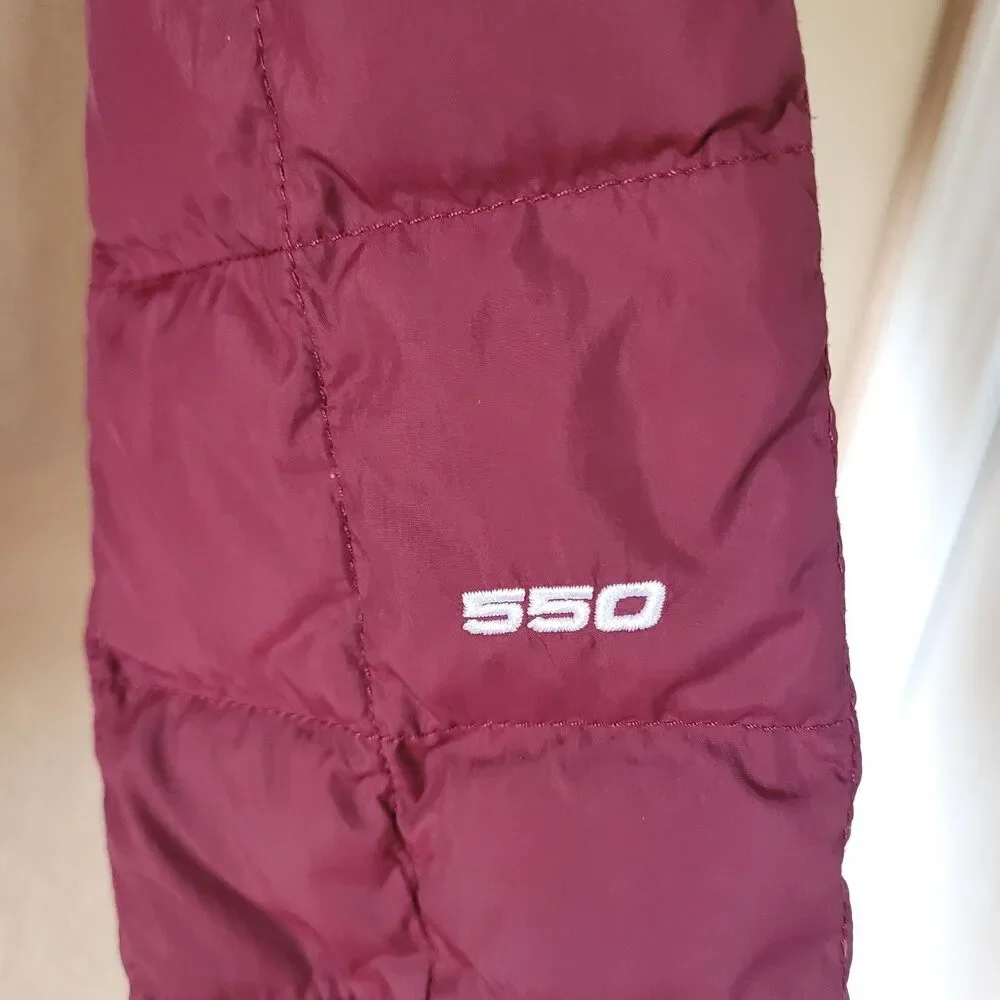 The North Face 550 Down Jacket Mens Size Medium Red Burgundy Puffer Gorpcore